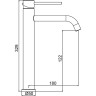 Смеситель для раковины FRAP H807-6 F10807-26 высокий чёрный）